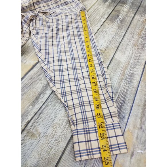 Cabelas Long Sleeve Button Down Outdoor Hiking Shirt Mens Size XL Plaid Beige - Picture 10 of 13